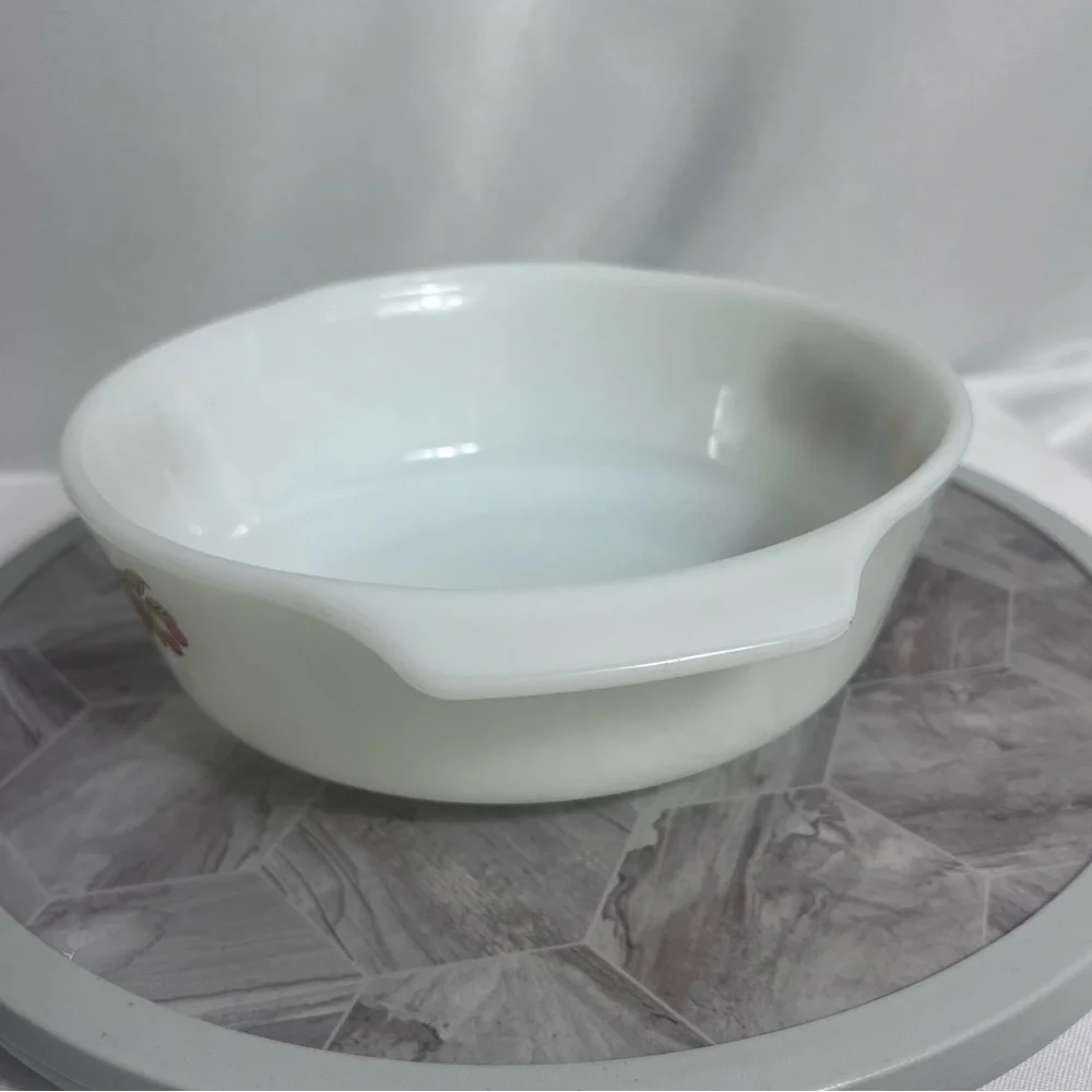 Vintage Anchor Hocking Fruit Harvest Fire-King 1 Qt Casserole Dish USA